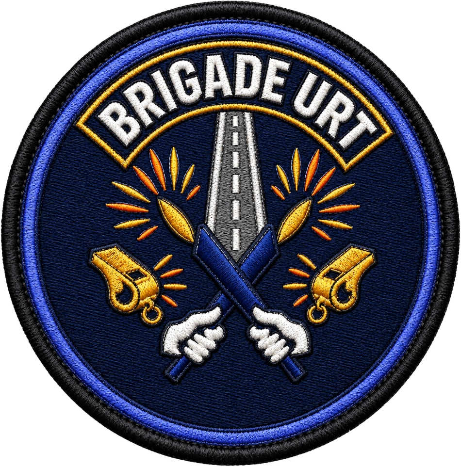 Badge de la brigade Unité Régulation Trafic de l'entreprise GMS Services à Genève